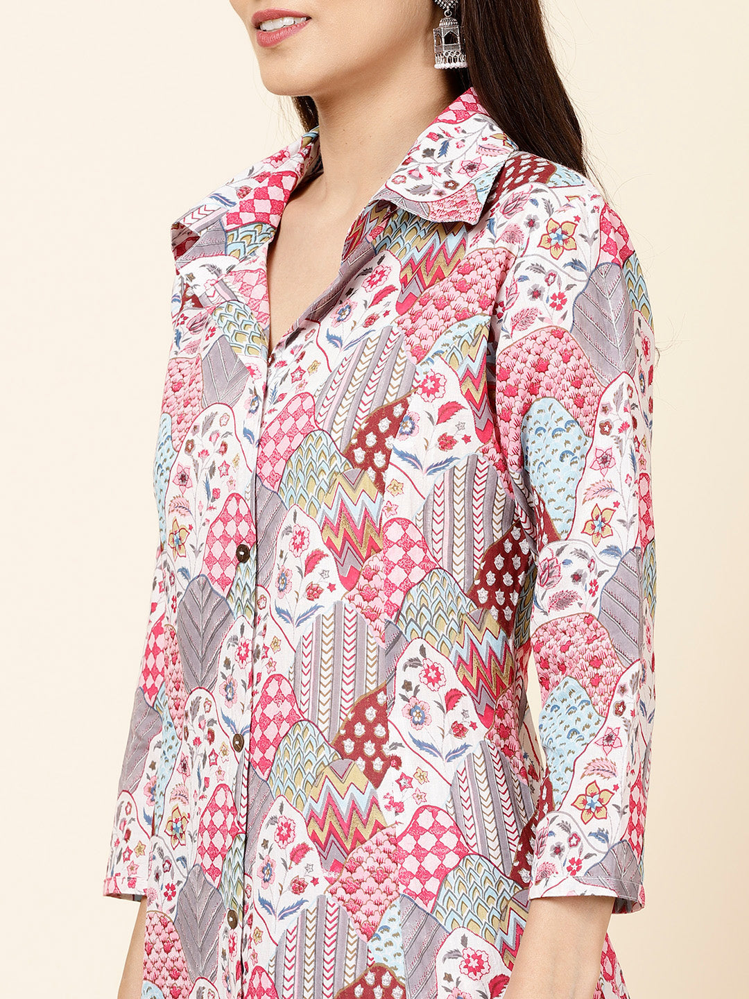 Printed Cotton Kurta With Pants