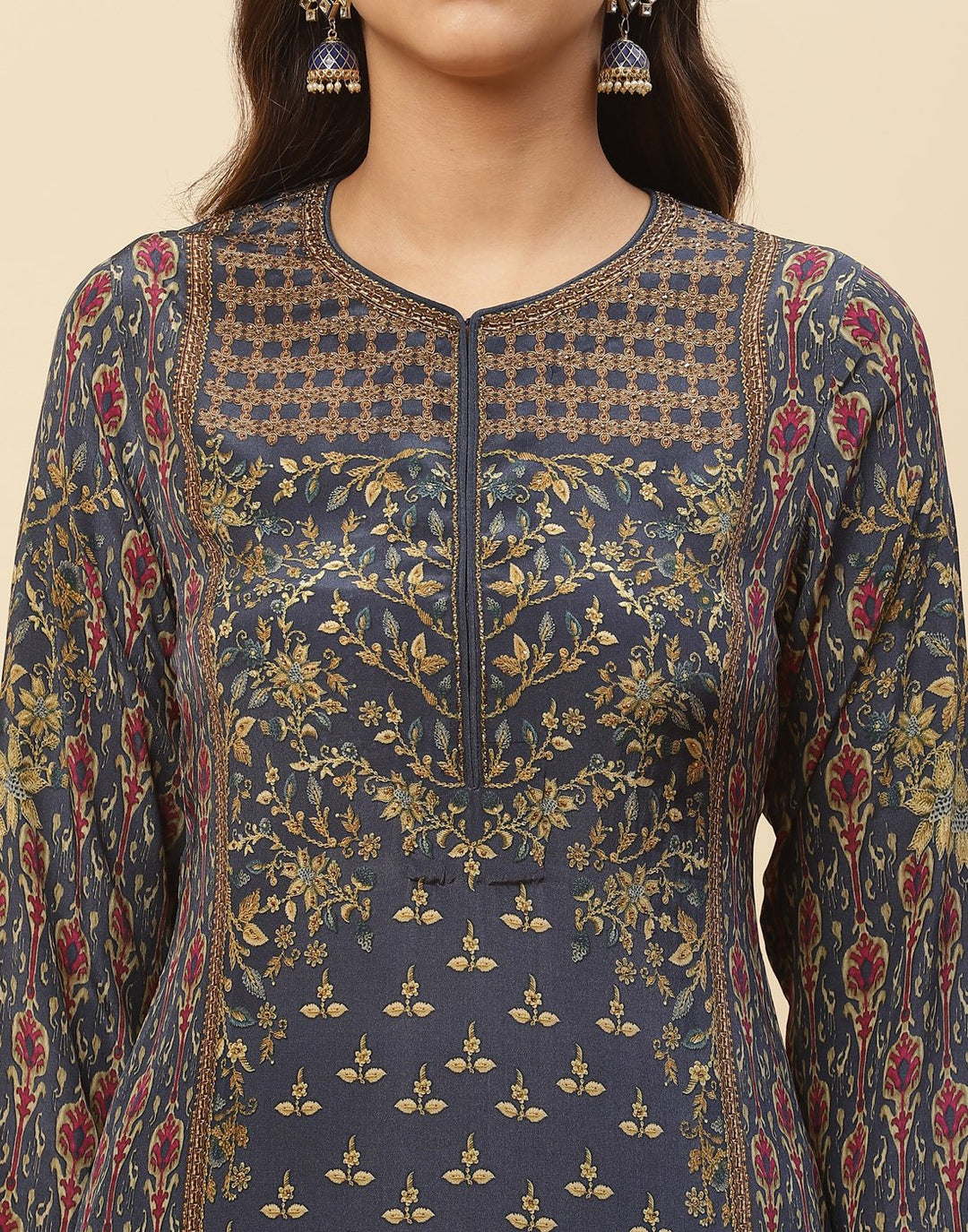 Digital Printed Crepe Salwar Kameez Stitched Suit With Georgette Dupatta
