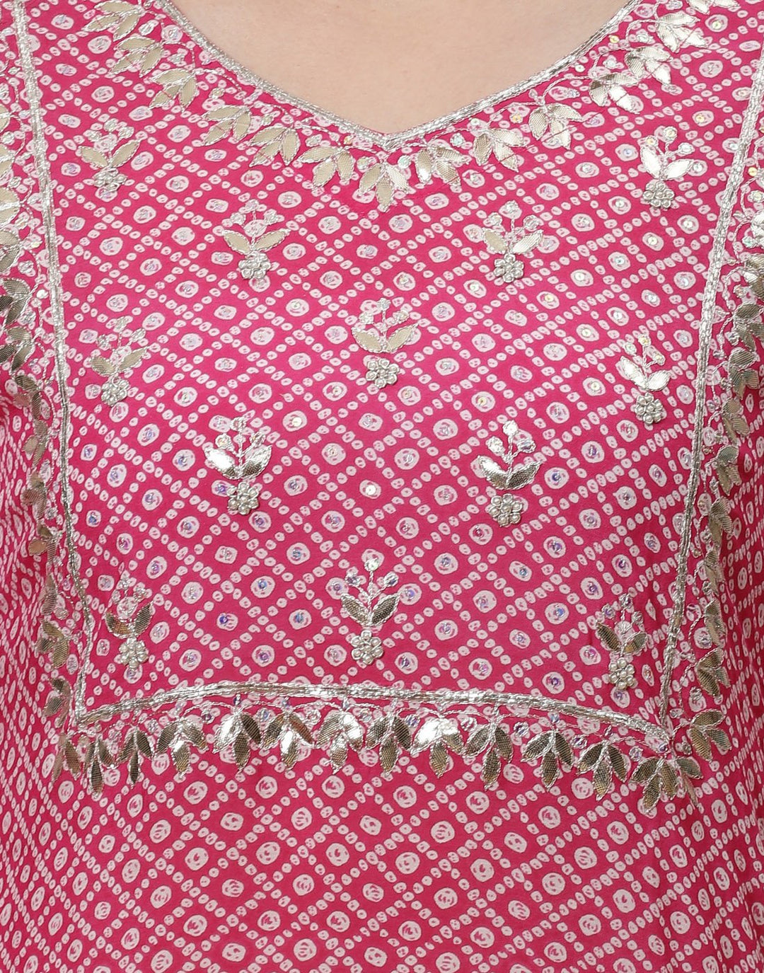 Embroidered Cotton Muslin Kurti With Pant