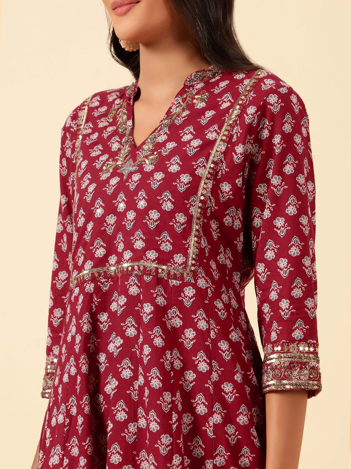 Floral Printed Cotton Kurta