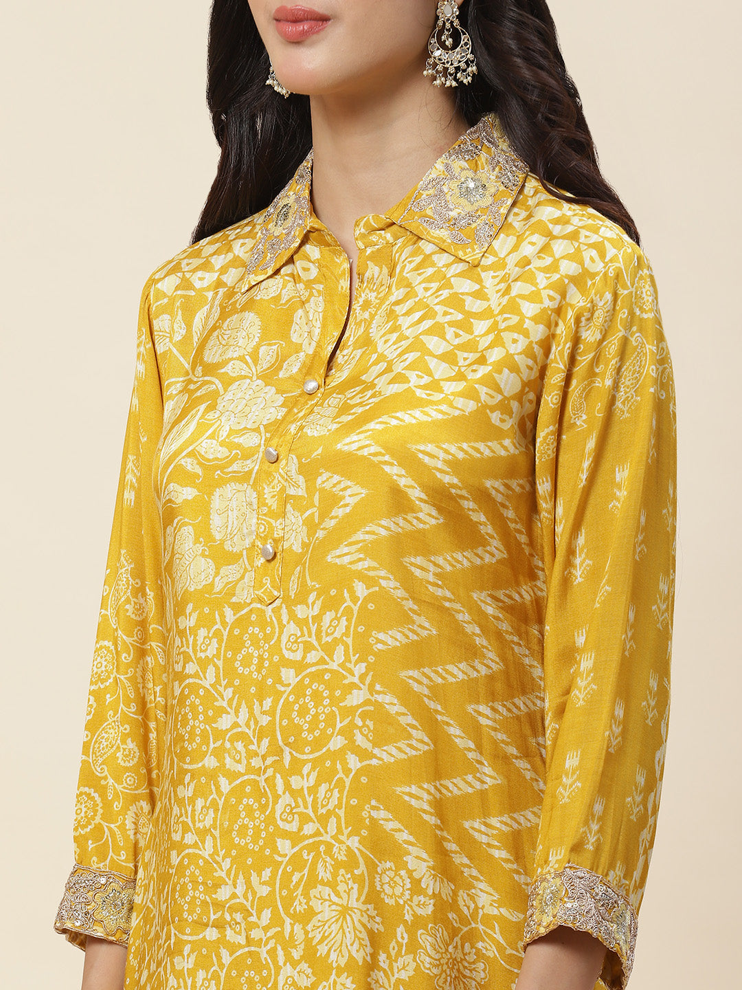 Printed Muslin Kurta With Pants