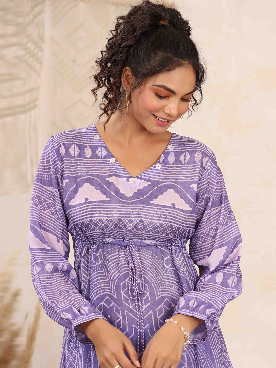 Printed Muslin Kurta With Pants