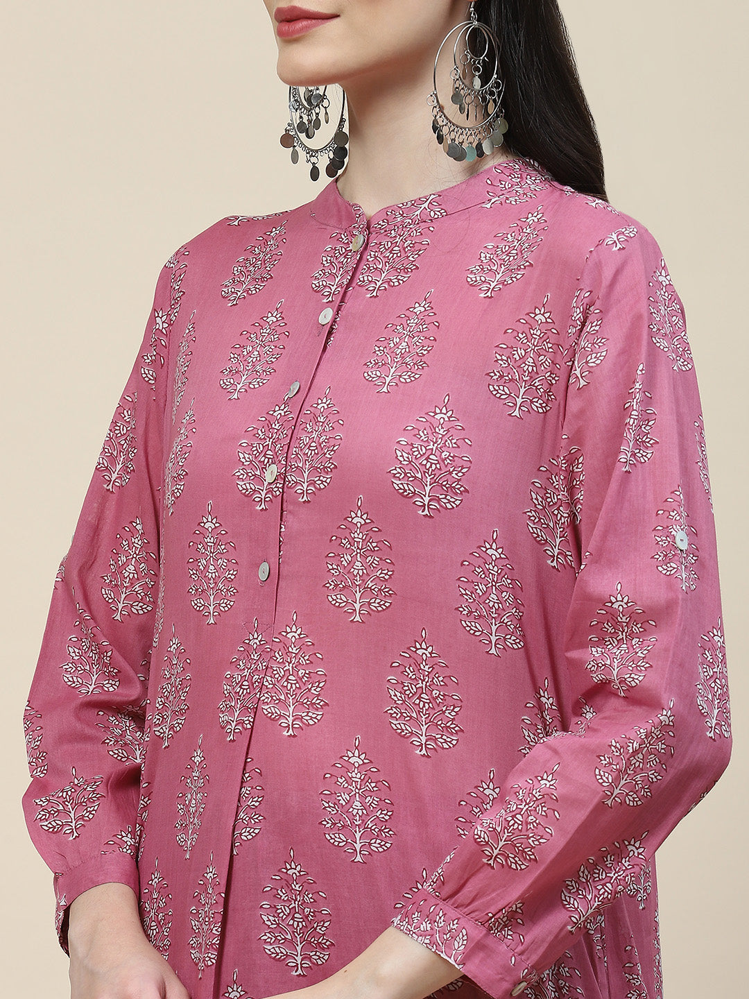 Printed Cotton Kurta With Pants