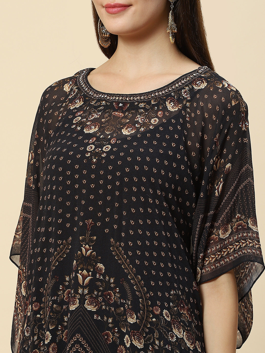 Digital Printed Georgette Kaftan Kurta