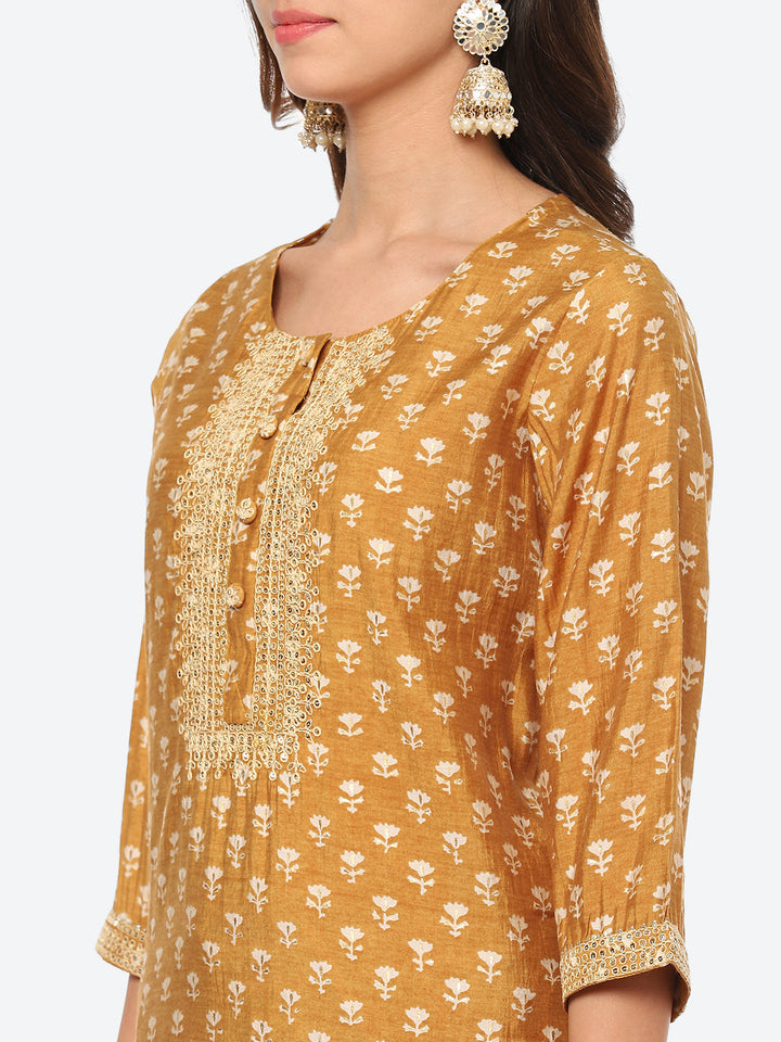 Sequin Muslin Kurta With Pant