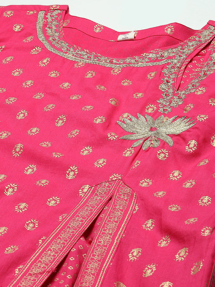 Embroidered Cotton Anarkali Kurta