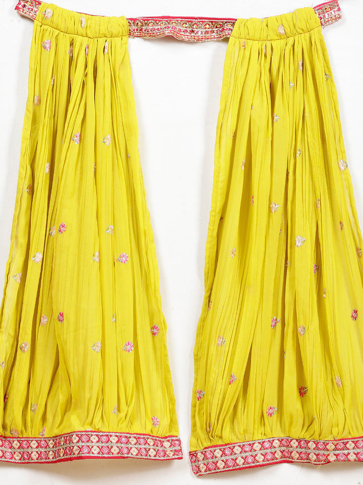 Embroidered Georgette Choli With Lehenga &amp; Cape