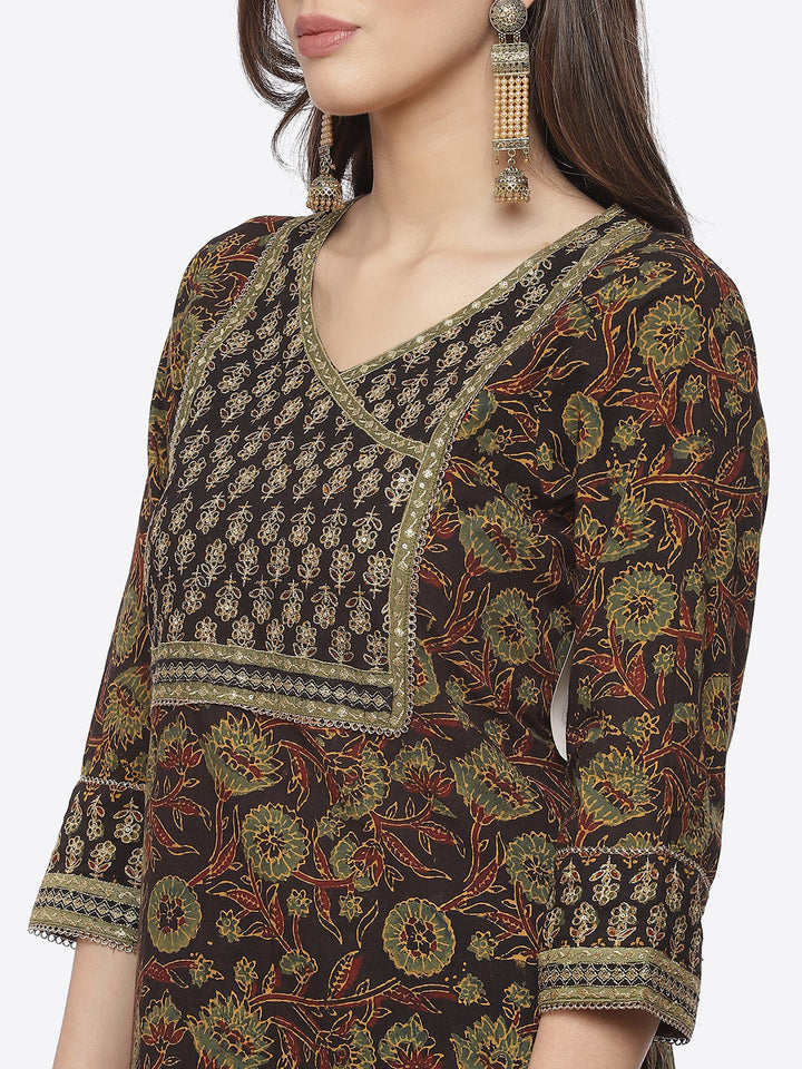 Printed Cotton Kurta With Pant