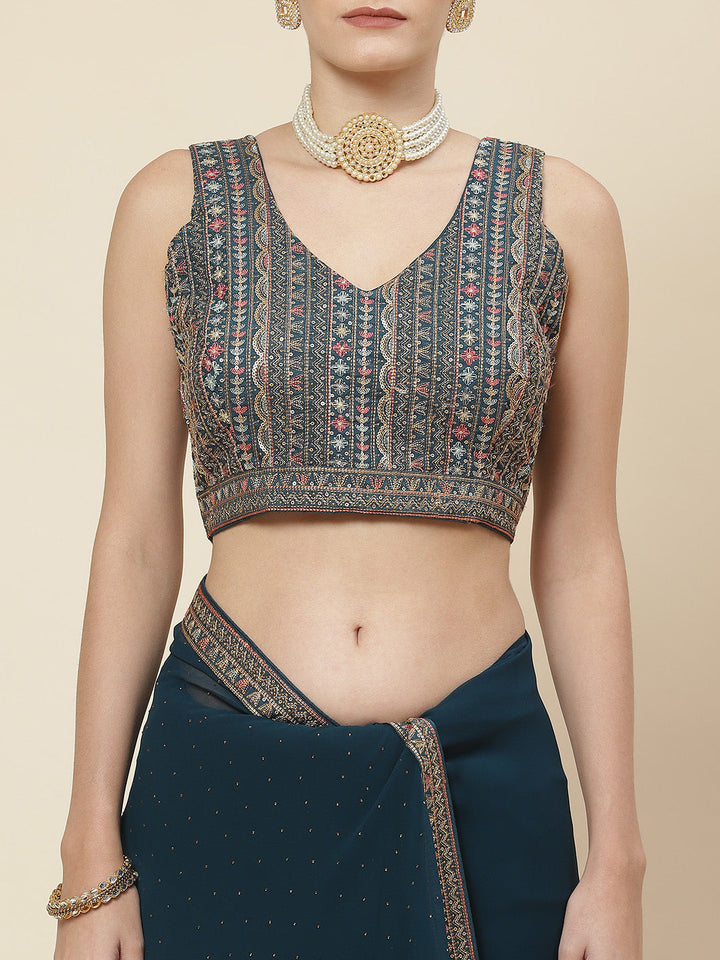 Embroidered Georgette Saree