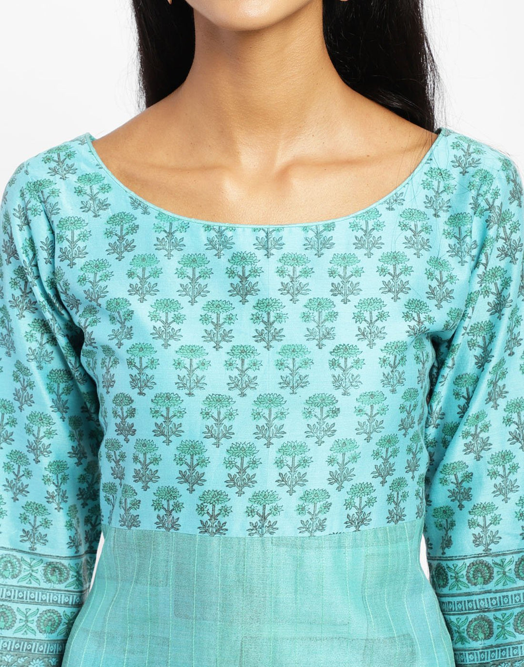 Printed Cotton Chanderi Kurti