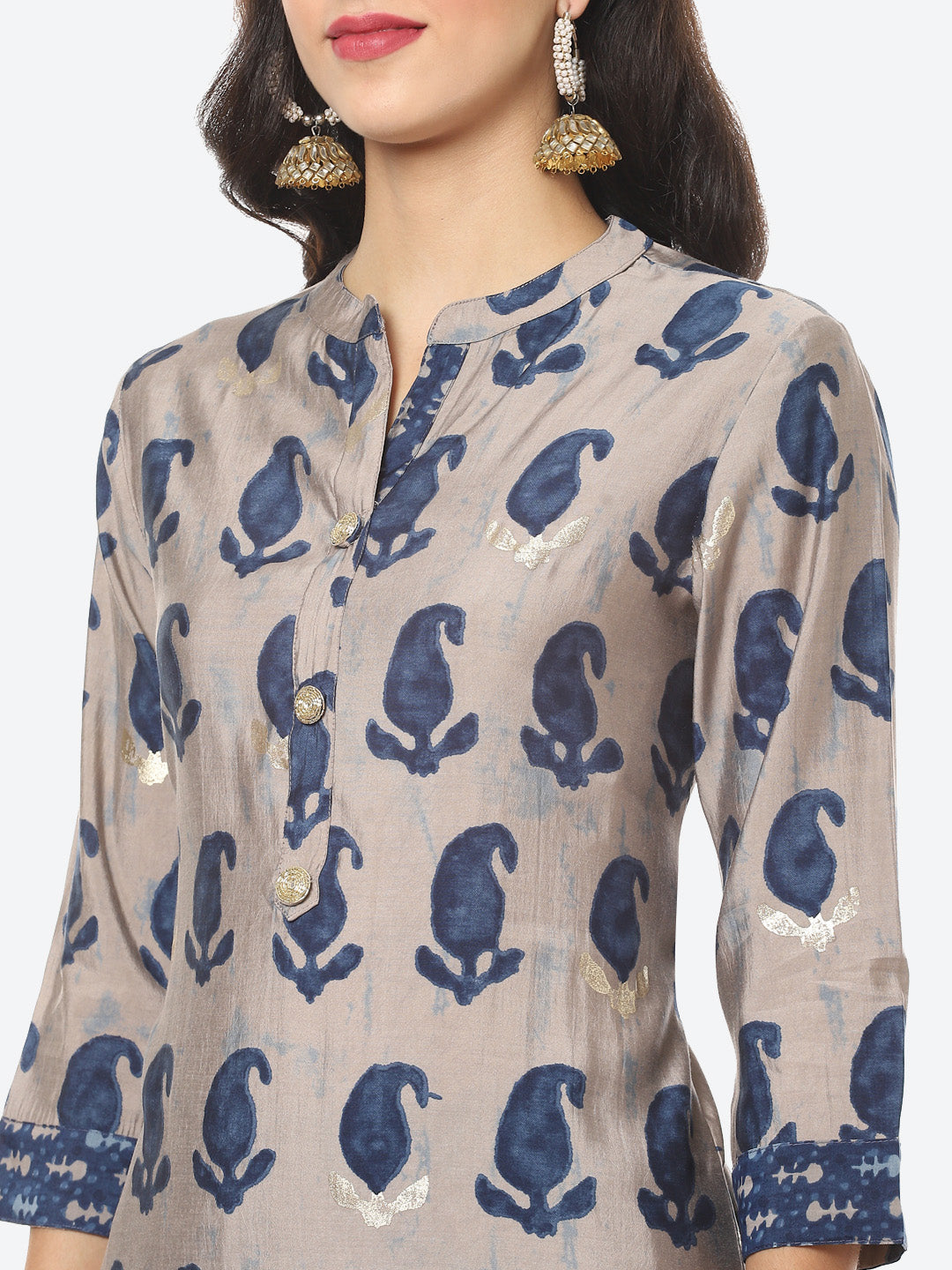 Paisley Printed Muslin Kurti With Pant