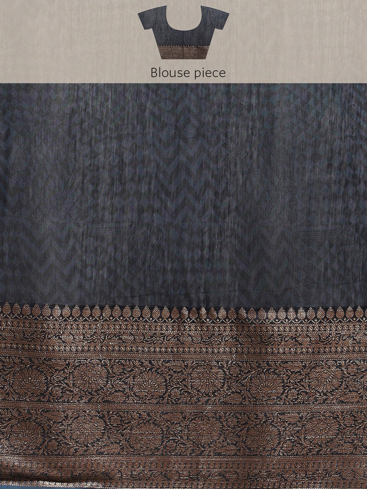 Floral Printed Banarasi Border Pallu Cotton Chanderi Saree