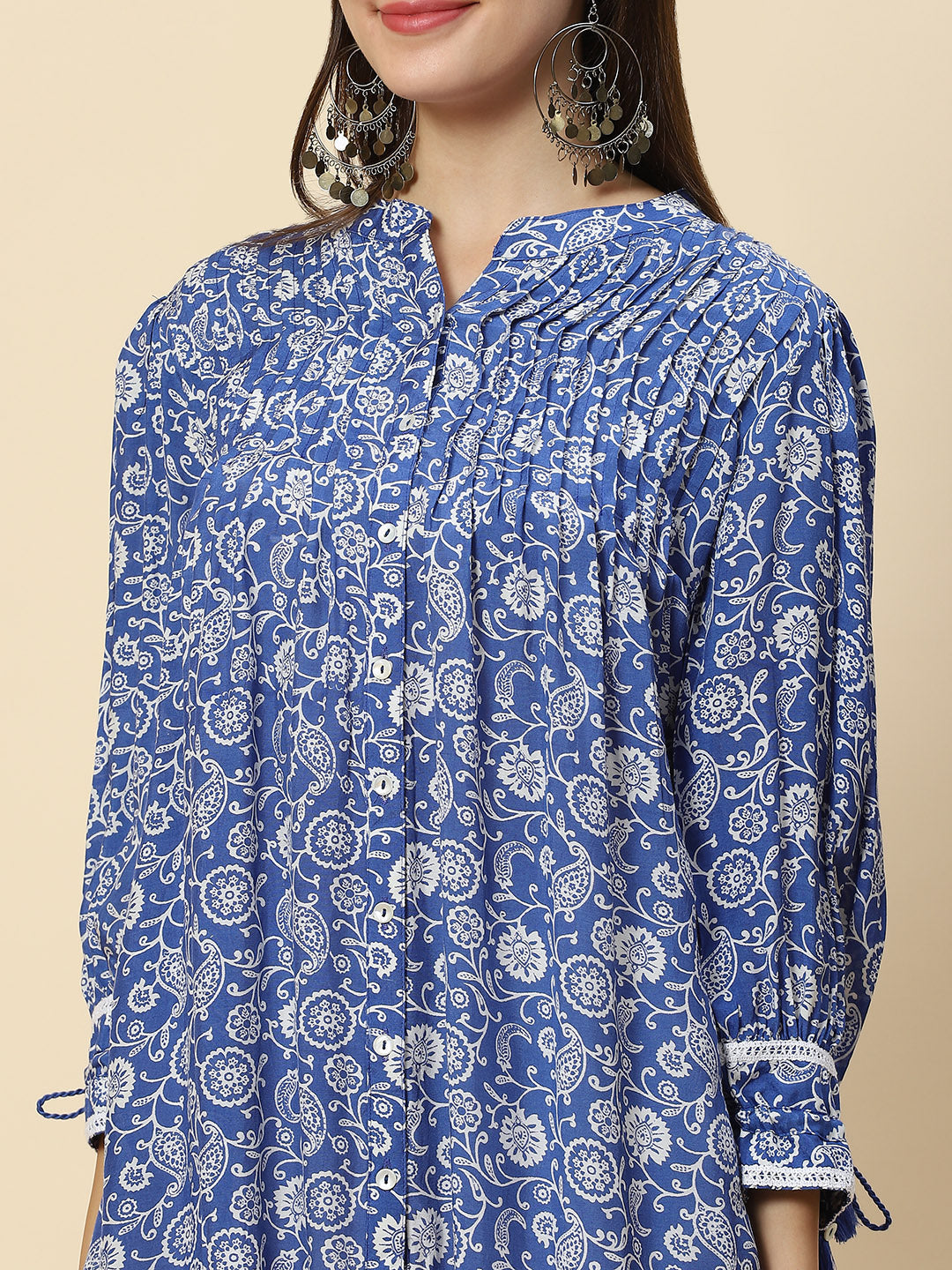 Floral Printed Muslin Kurta