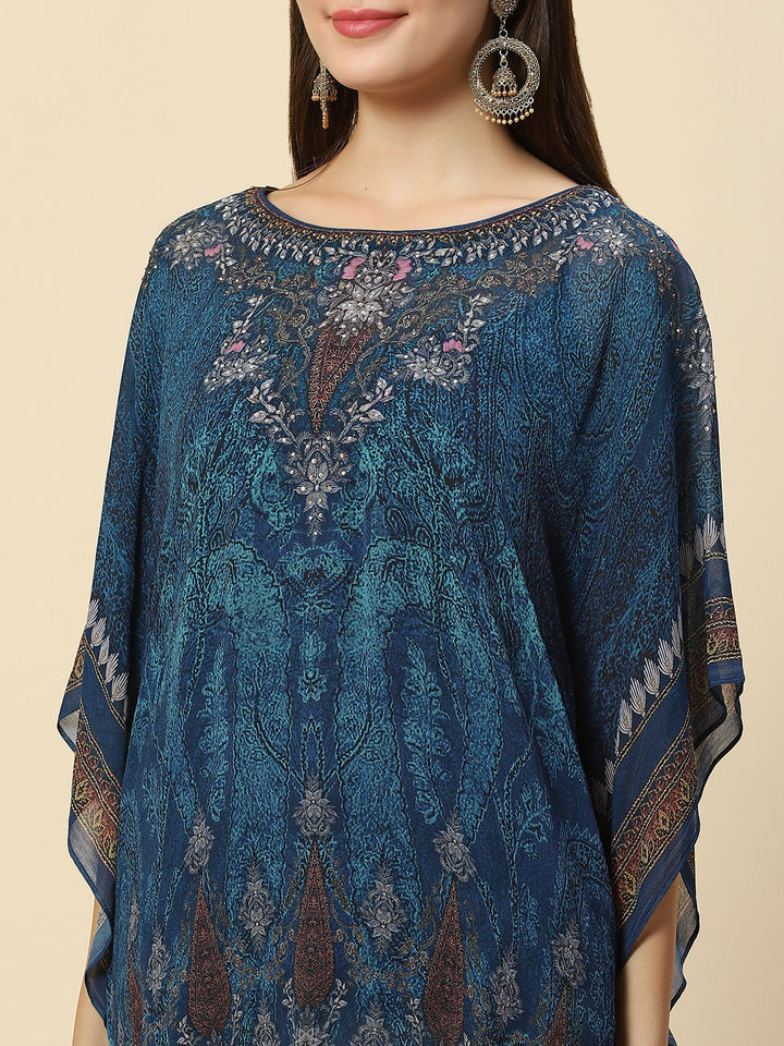 Digital Printed Georgette Kaftan Kurta