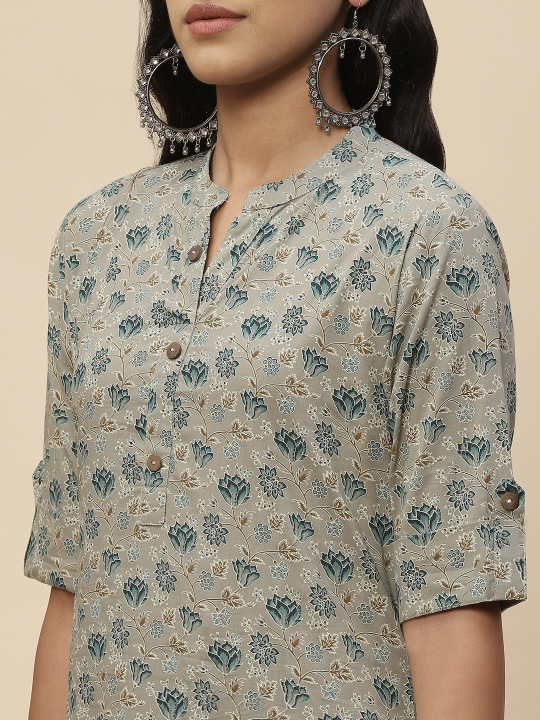 Floral Printed Cotton Kurta