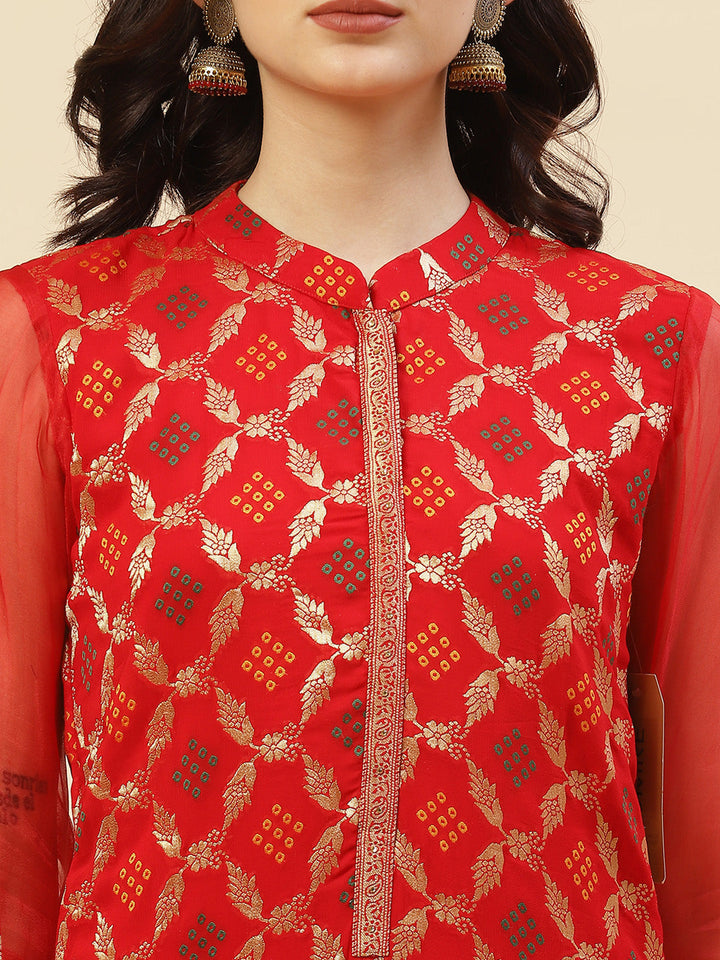 Embroidered Georgette Kurti With Pant