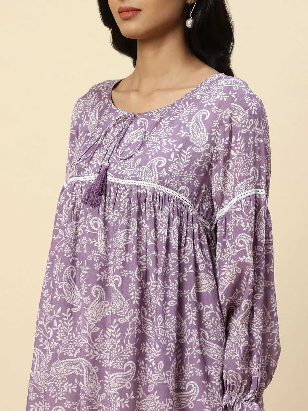 Floral Printed Muslin Kurta