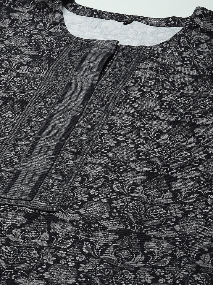 Printed Pashmina Kurta With Pants
