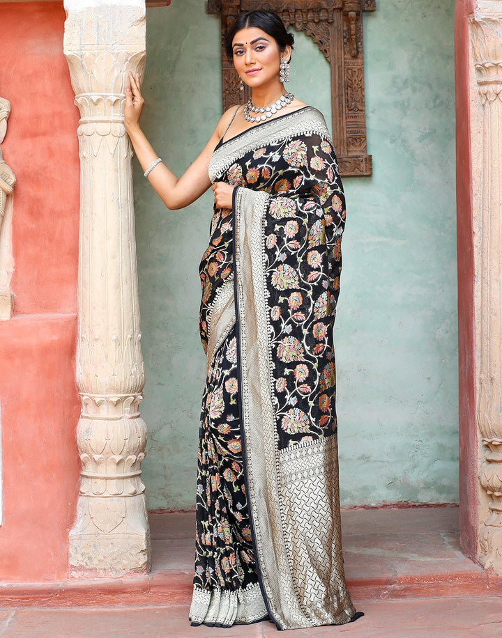 Meena Jaal Georgette Banarasi Khaddi