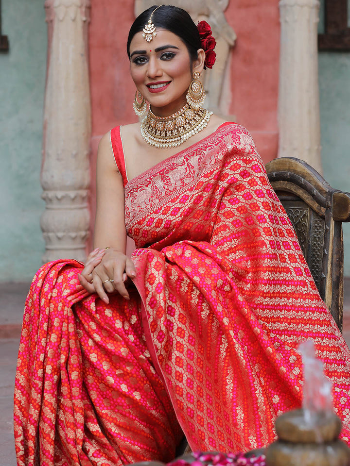 Bandhani Banarasi Woven Saree