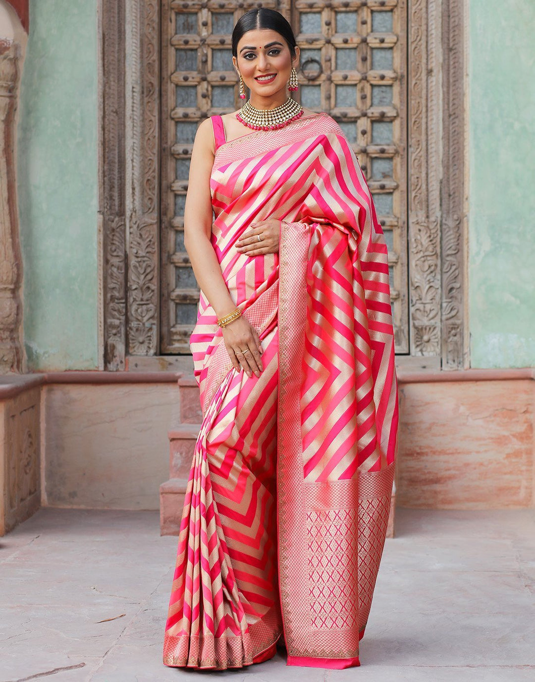 Banarasi Gajari Silk Saree