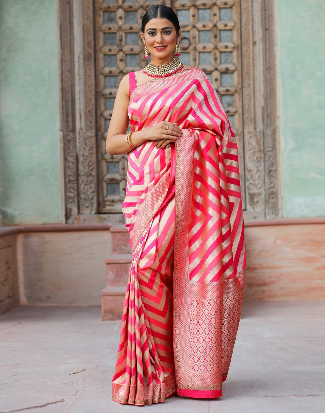 Banarasi Gajari Silk Saree