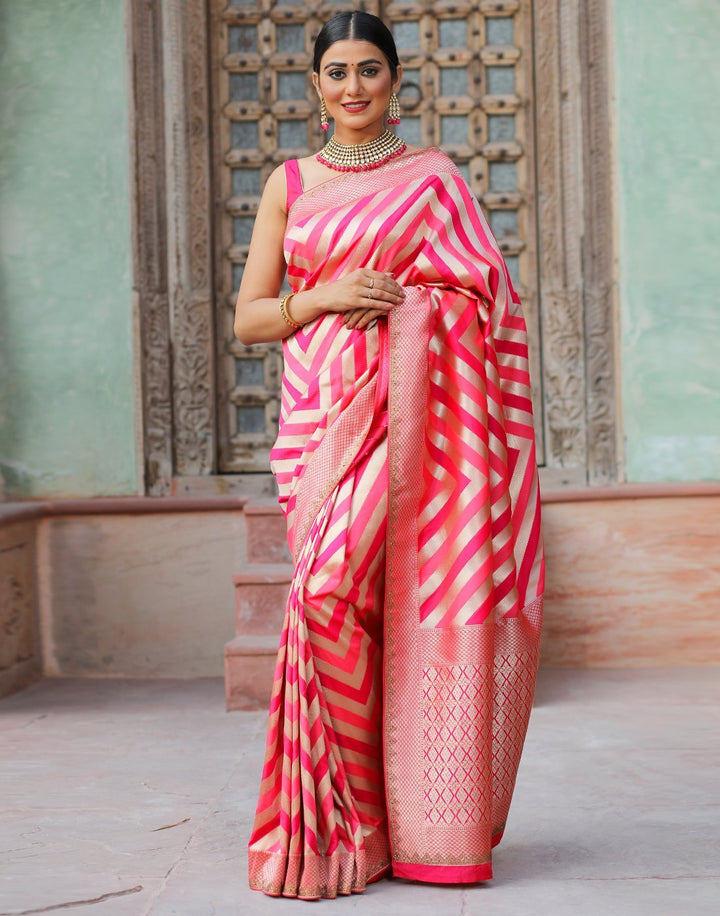 Banarasi Gajari Silk Saree