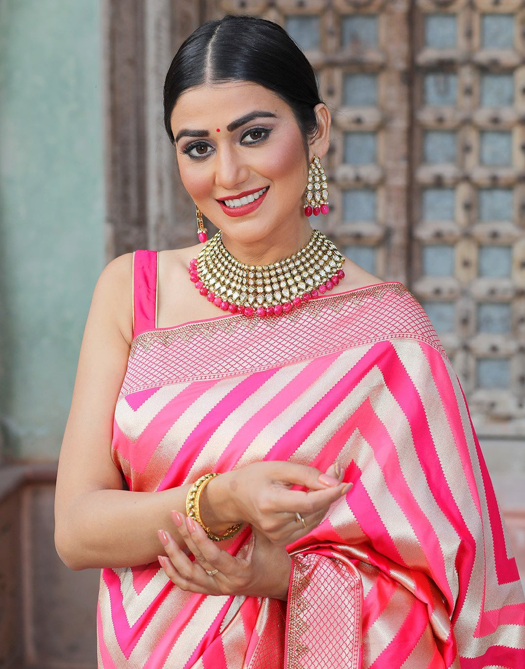 Banarasi Gajari Silk Saree