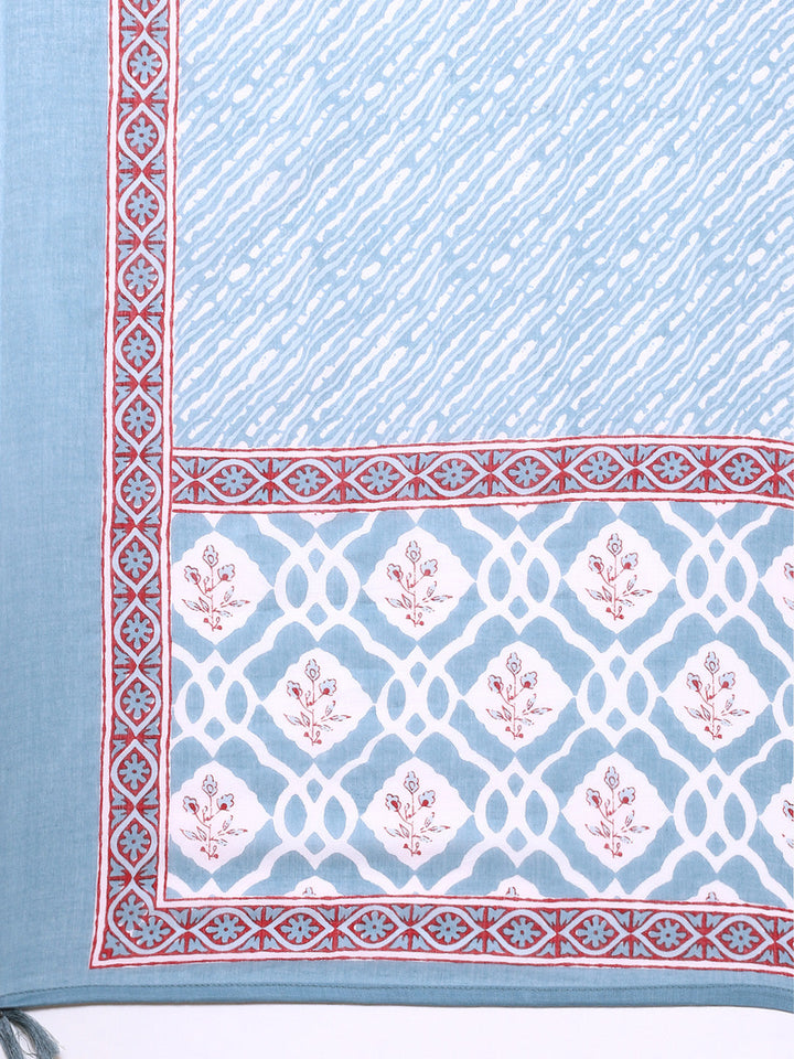 Floral Booti Printed Cotton Kurta With Pant &amp; Dupatta