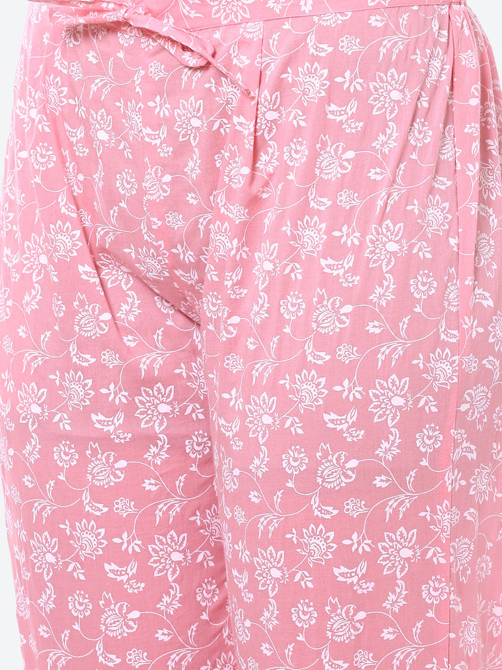 Sequin Work Printed Cotton Kurta With Pant