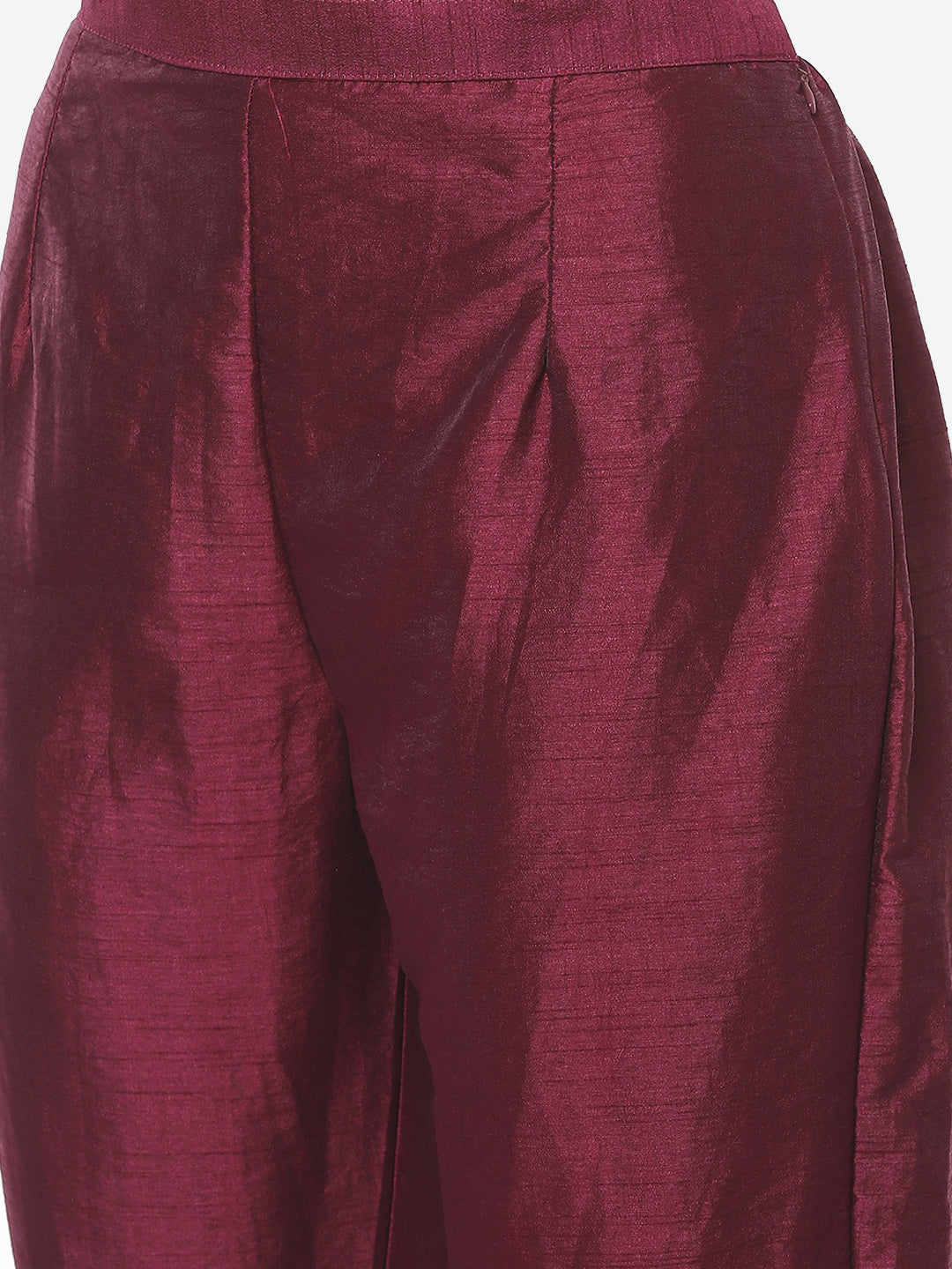 Sequence Neck Zari Embroidered Cotton Kurti With Pant