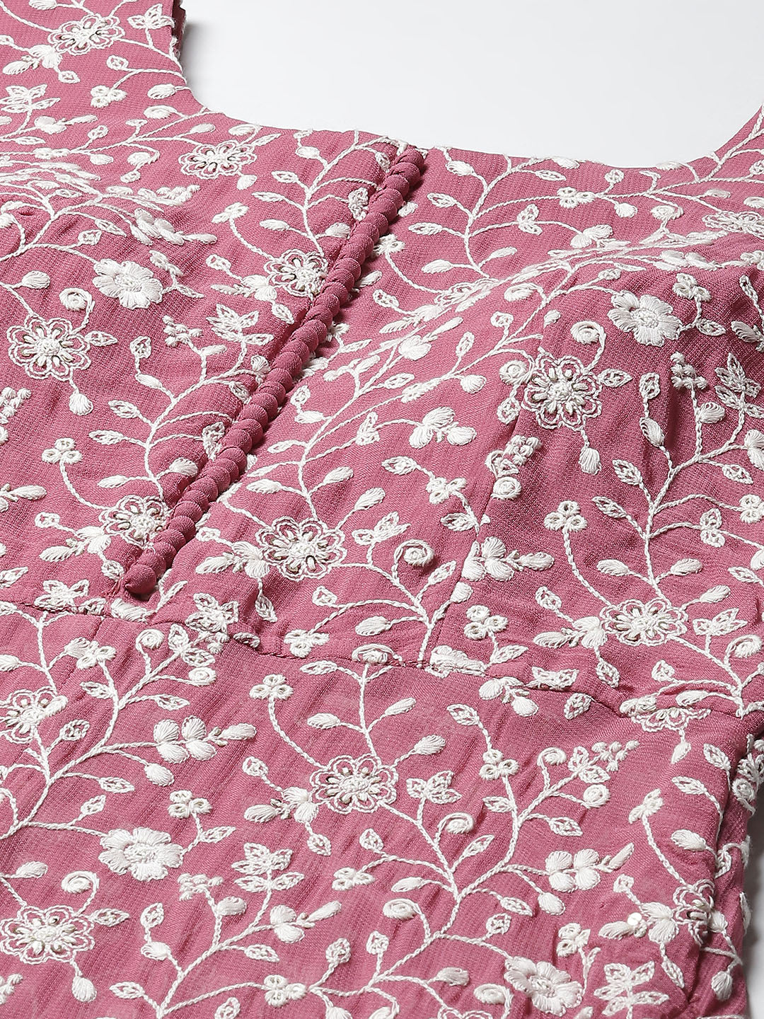 Embroidered Georgette Kurta With Palazzo &amp; Dupatta