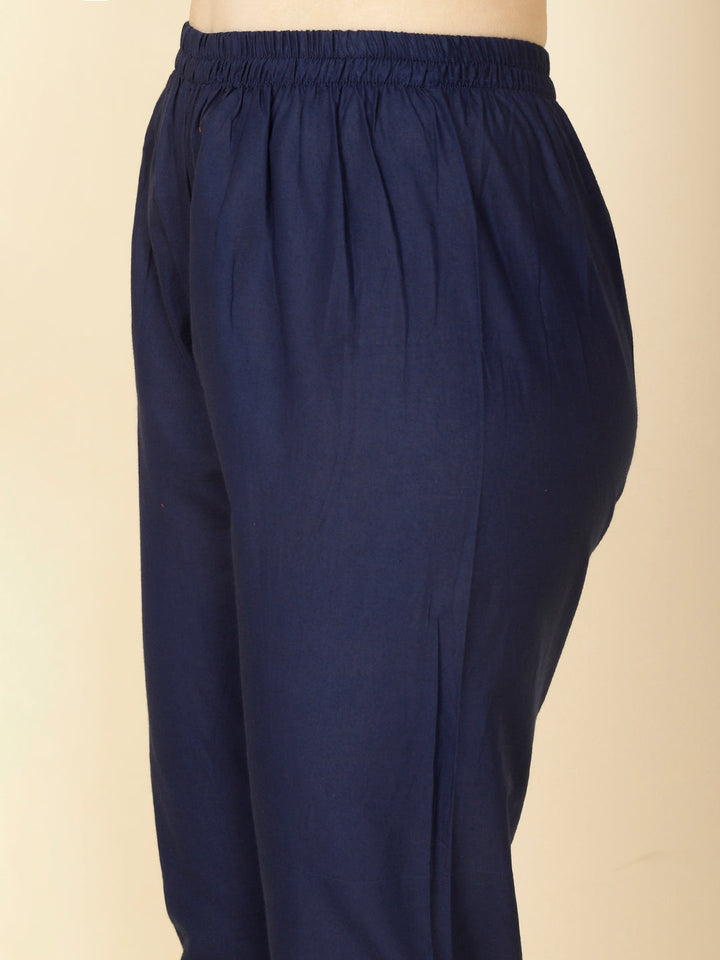 Floral Printed Chanderi Kurta With Pants