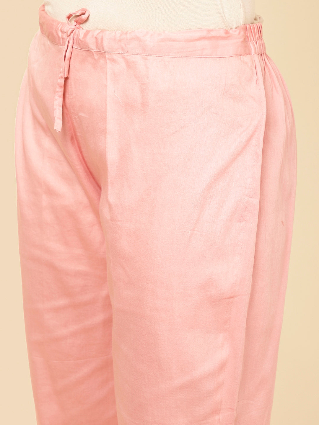 Embroidered Chanderi Kurta With Pants &amp; Dupatta