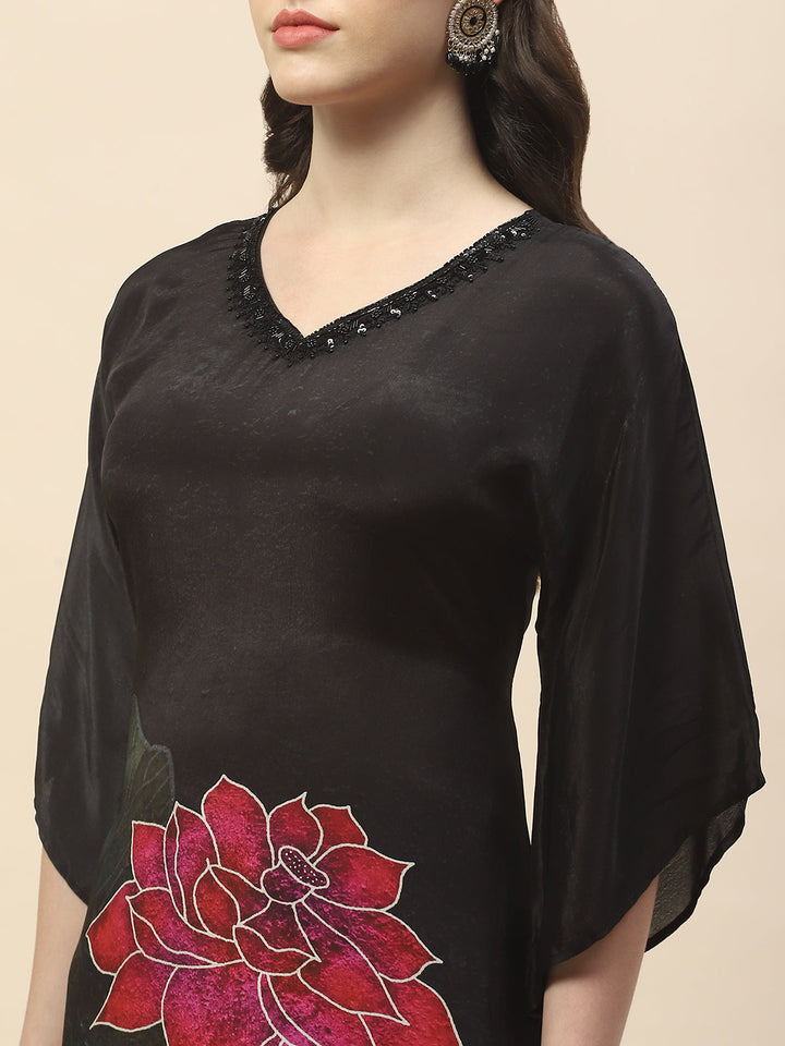 Printed Crepe Kurta With Pants