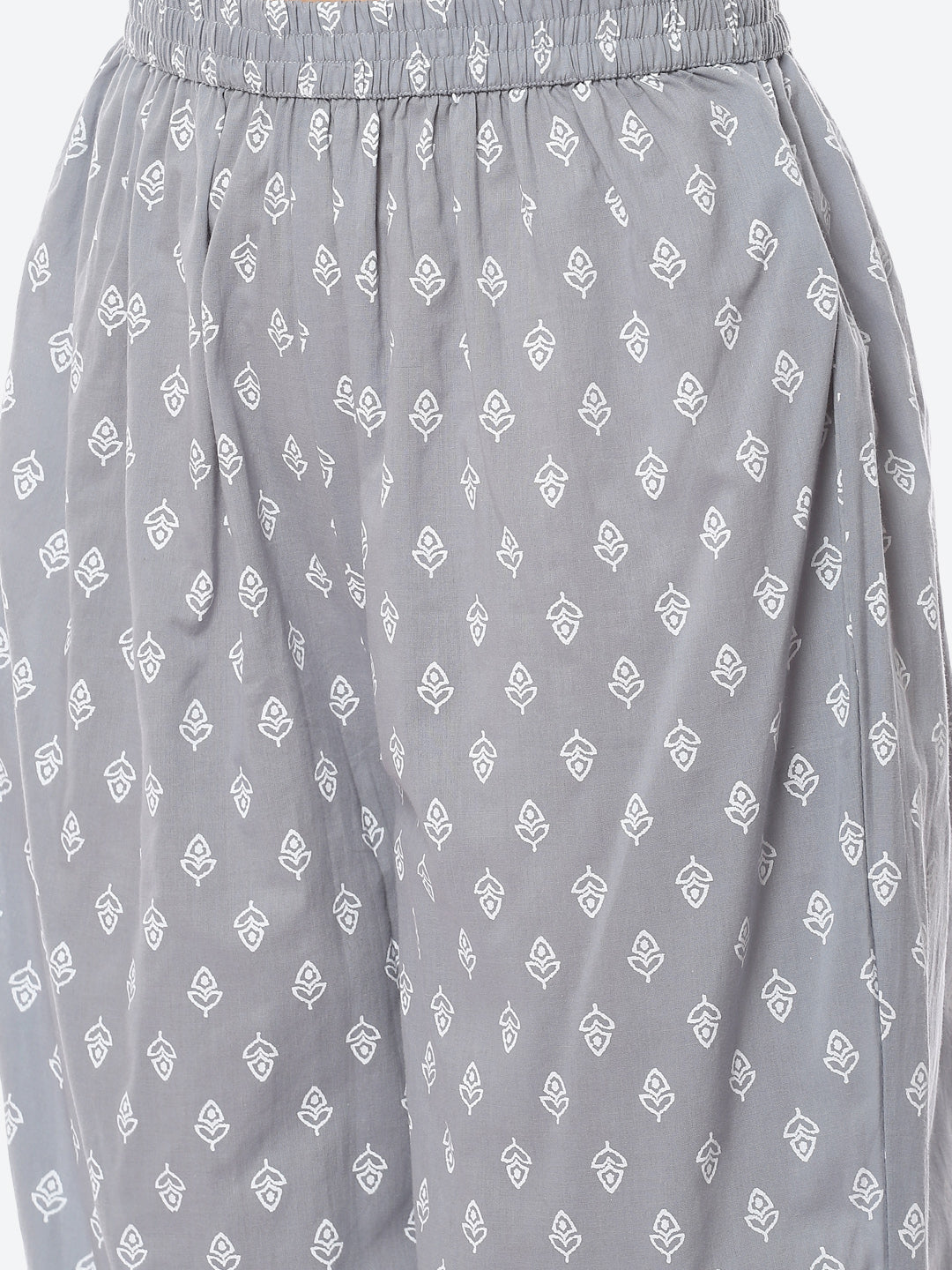 Resham Work Printed Cotton Kurta With Palazzo