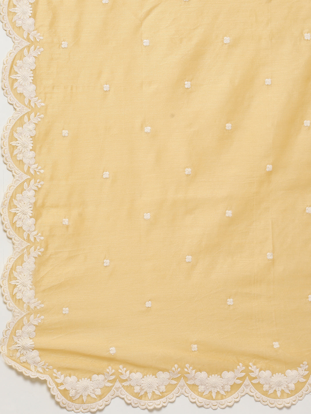 Resham Booti Cotton Kurta With Pant &amp; Dupatta