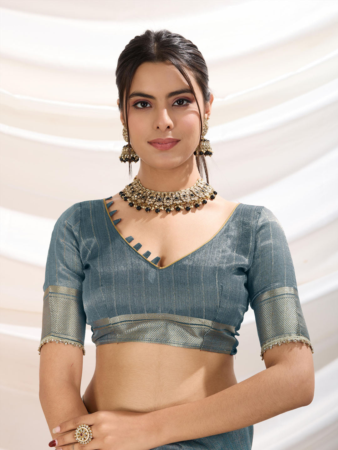 Woven Design Linen Blend Saree