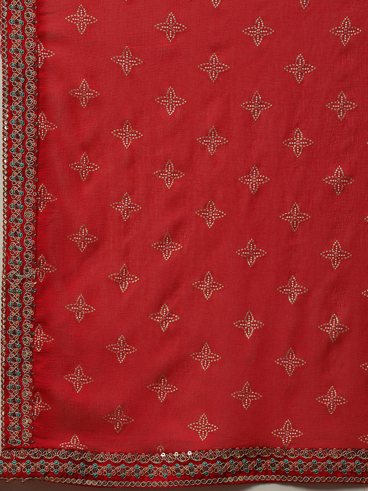 Bandhani Printed Cotton Kurta With Pants &amp; Dupatta