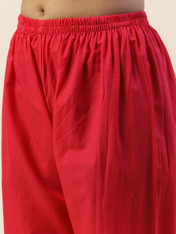 Printed Chanderi Kurta With Pants