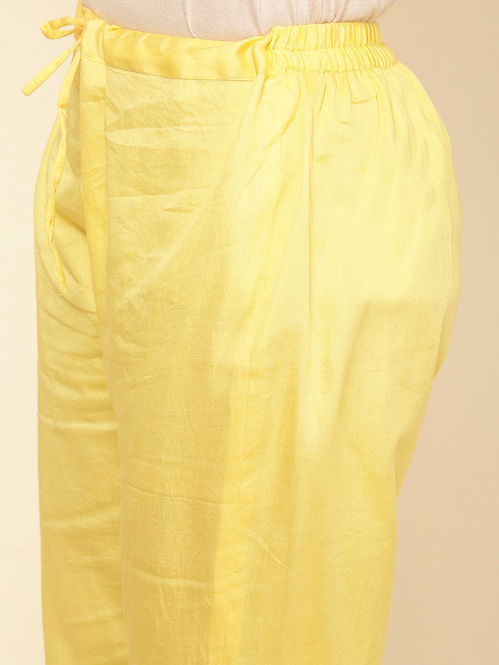 Floral Embroidered Chanderi Kurta With Pants &amp; Dupatta