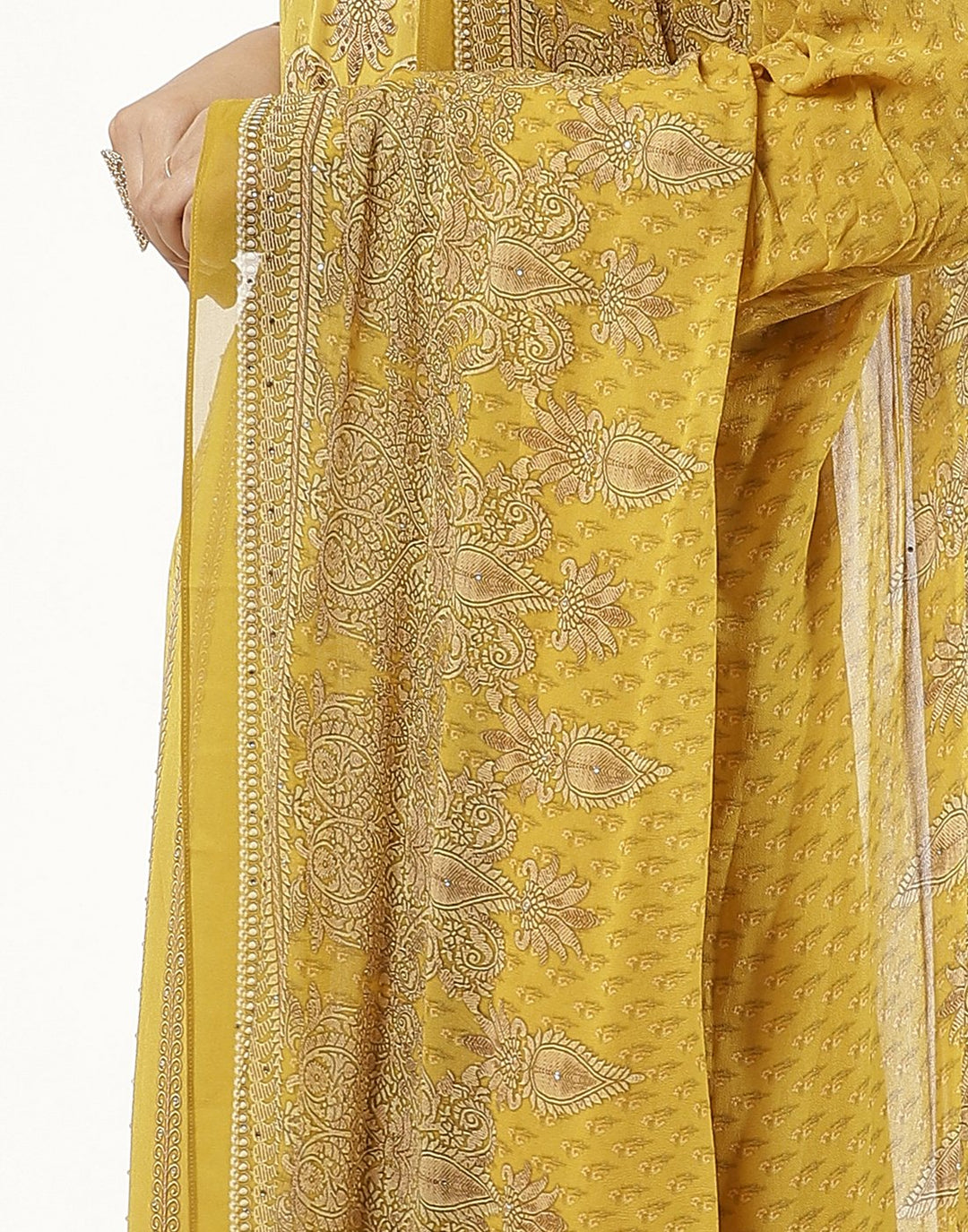 MBZ Meena Bazaar-Grey Digital Printed Crepe Salwaar Kameez Stitched Suit