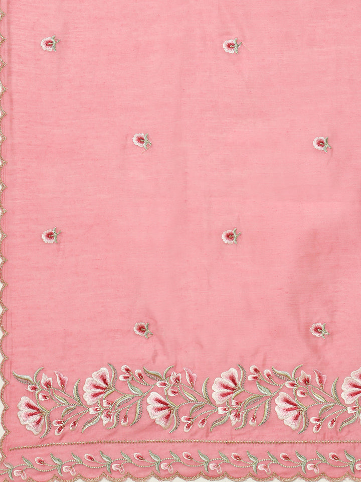 Resham Booti Cotton Kurta With Pant &amp; Dupatta