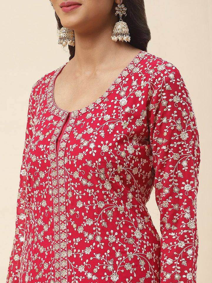 Georgette Kurta With Skirt &amp; Dupatta