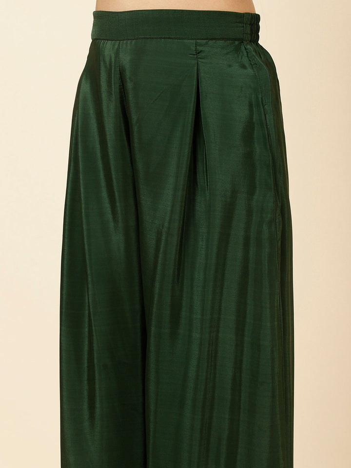 Digital Printed Crepe Kurta With Palazzo &amp; Dupatta