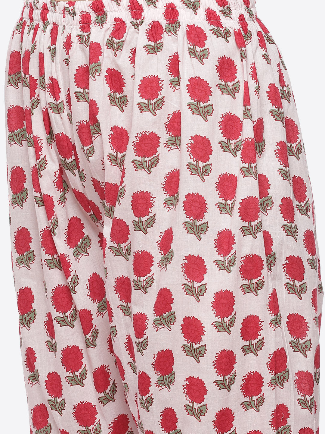 Floral Printed Cotton Kurta With Printed Pant