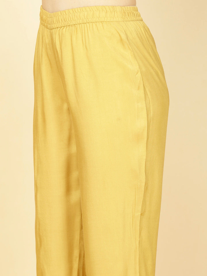 Floral Woven Tissue Kurta With Pants &amp; Dupatta