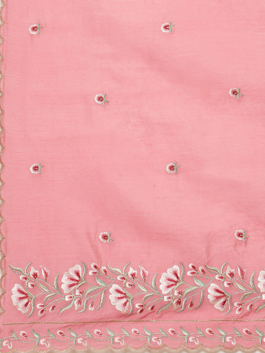 Resham Booti Cotton Kurta With Pant &amp; Dupatta