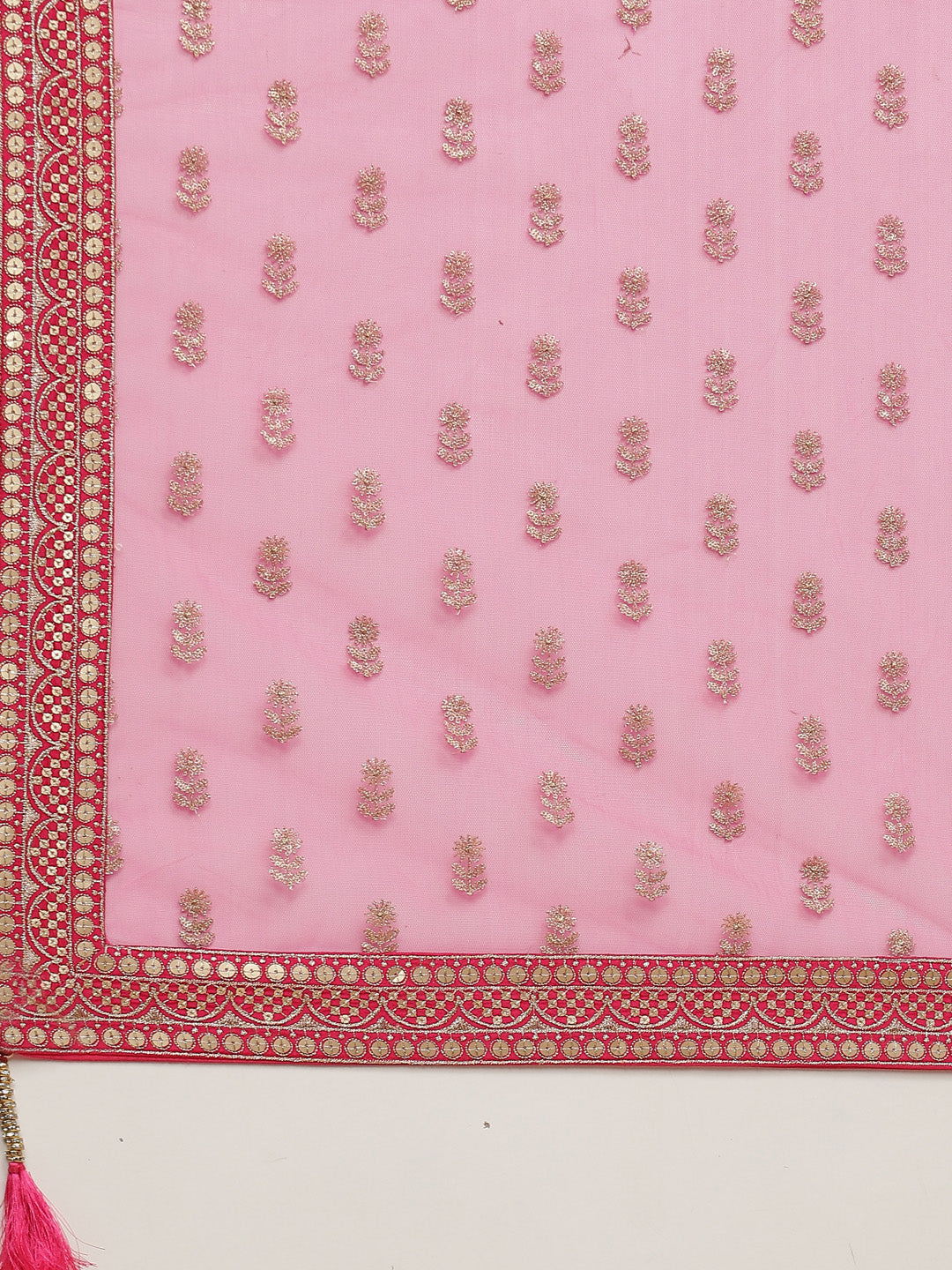 Zari Jaal Embroidered Crepe Kurta With Churidar &amp; Dupatta