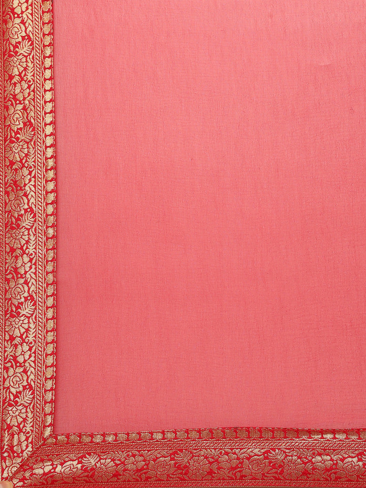 Floral Zari Zaal Banarsi Brocade Kurta With Pant &amp; Dupatta